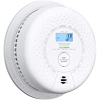 X-Sense Detector de Humo y monóxido de Carbono Alarma de Humo y CO de 10 años- con Pantalla LCD y botón de Prueba- SC01